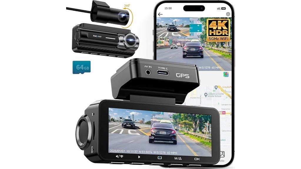 4k front rear camera