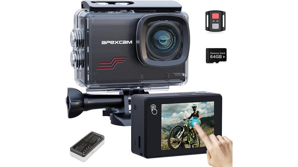 4k touch waterproof camera