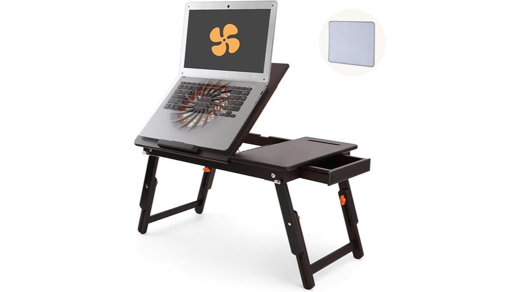 adjustable bamboo laptop desk
