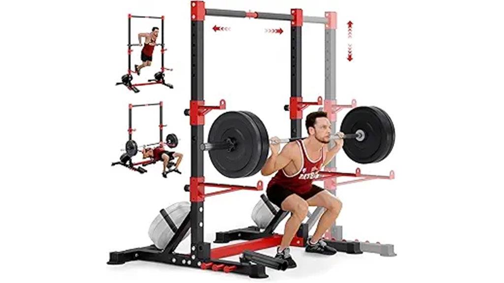 adjustable squat rack safety