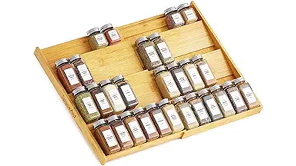 bamboo spice drawer organizer