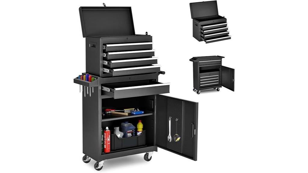 black five drawer tool chest