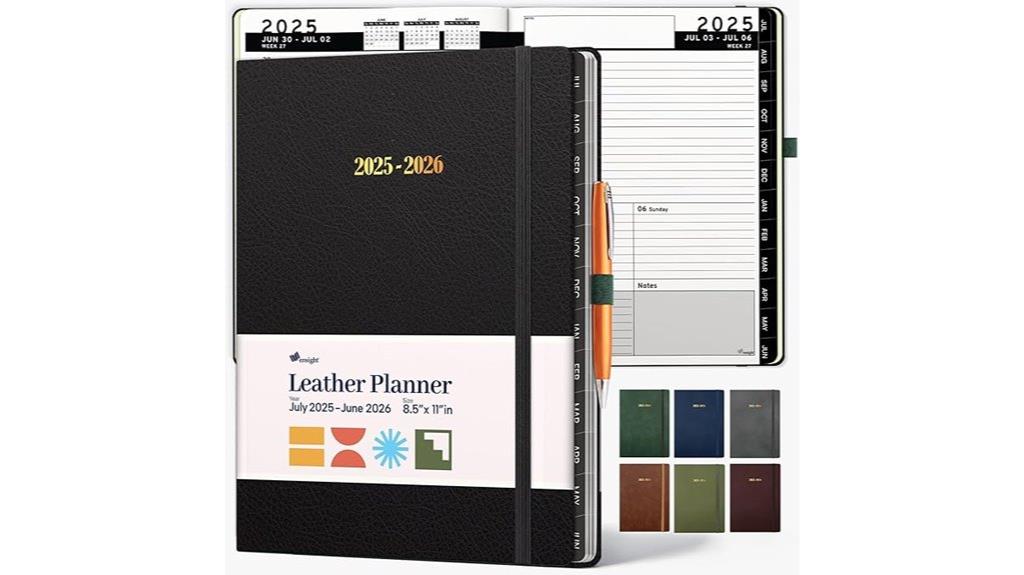 black leather planner 2025