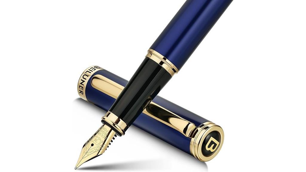 blue fountain pen gilded