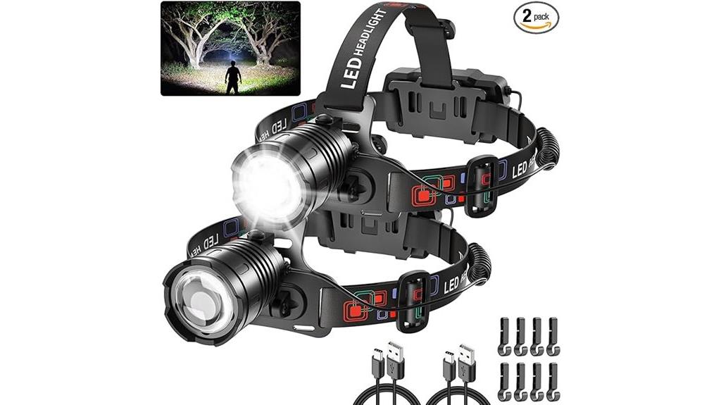 bright rechargeable headlamps pack