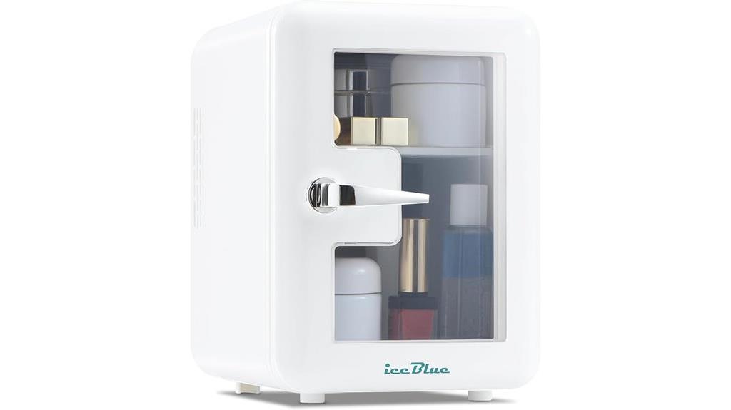 compact iceblue skincare fridge