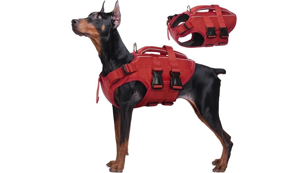 dog life jacket with reflective flotation
