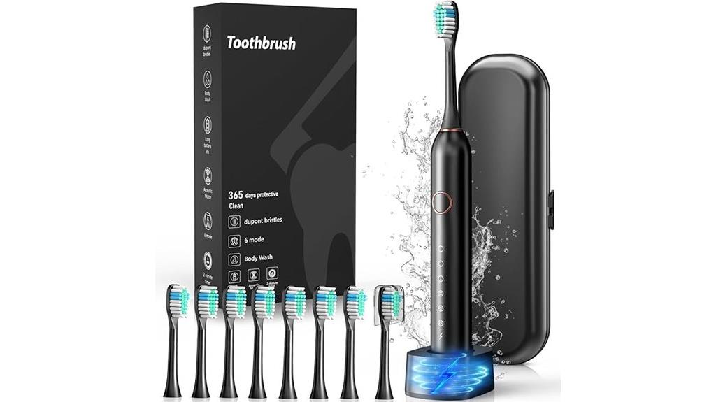 eight brush heads included
