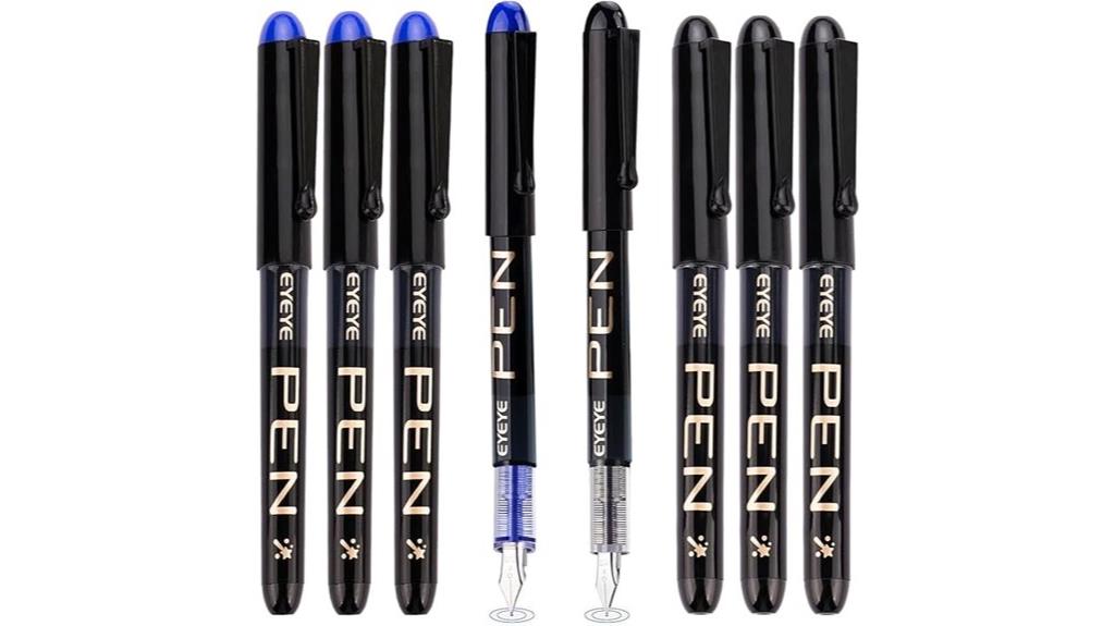 eight disposable ink pens