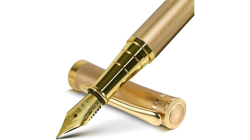 gold finish fine nib fountain pen