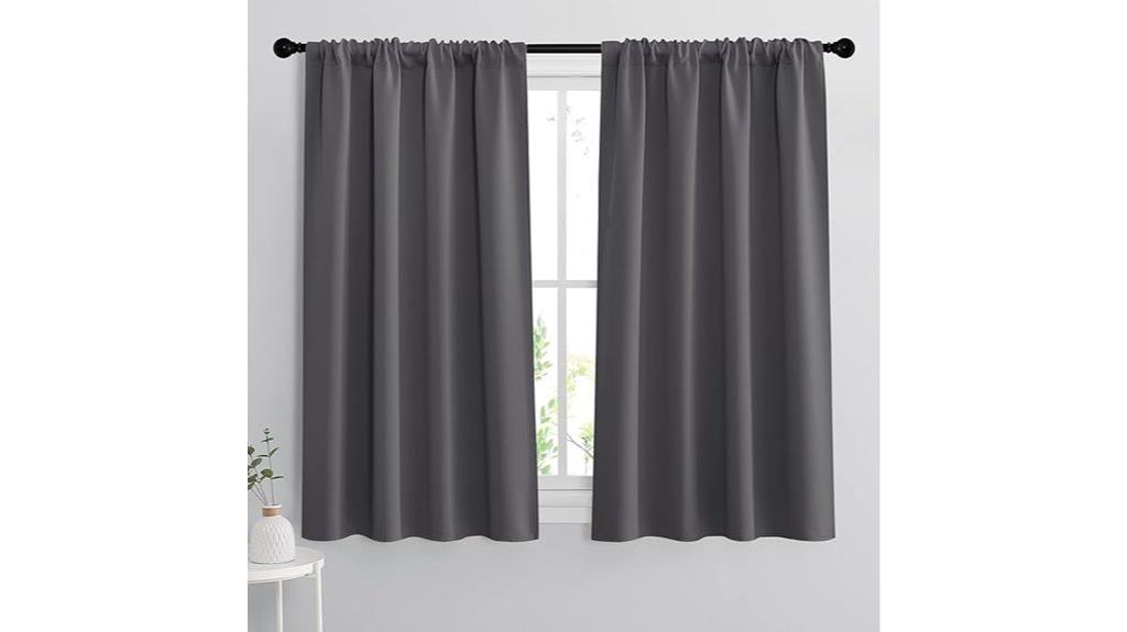 grey blackout curtain pair