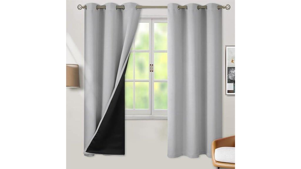 grey insulated curtain panels