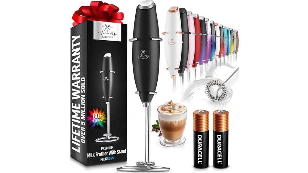 milk frother with batteries