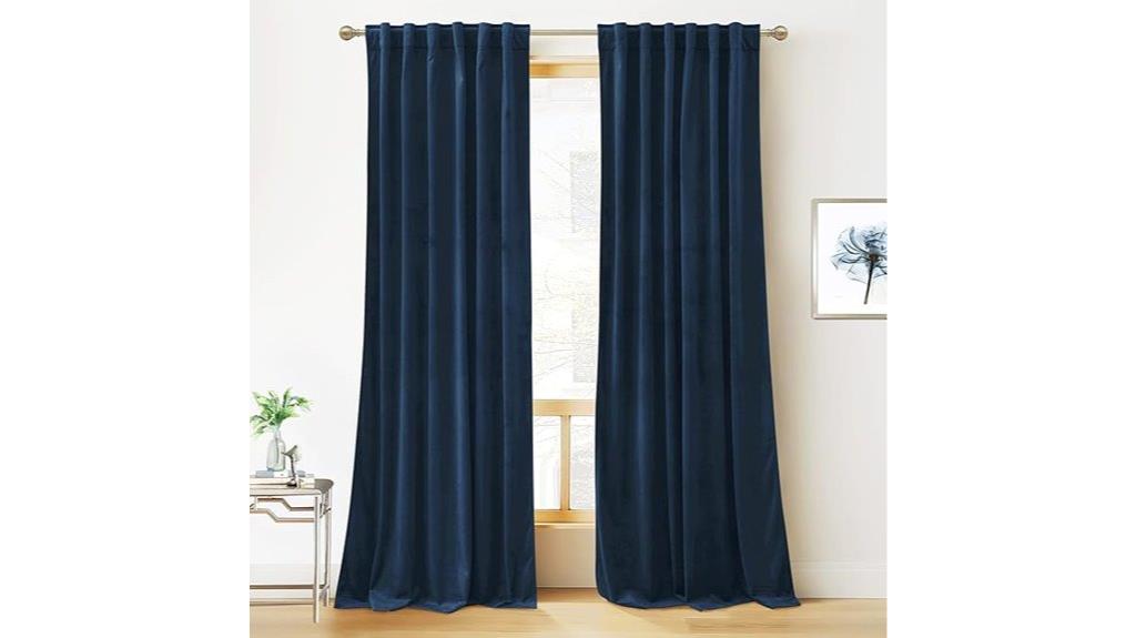 navy blue curtain panels