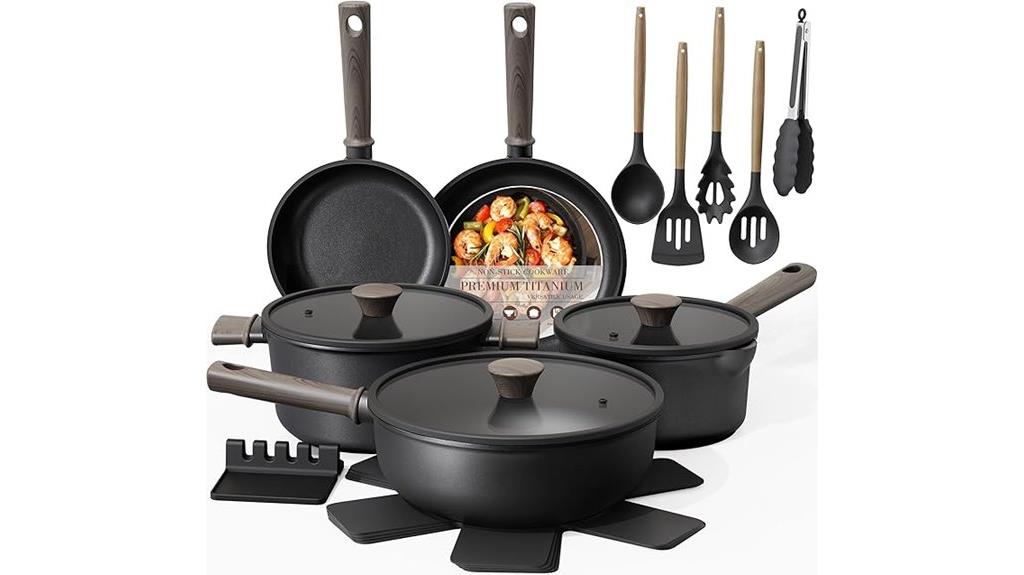 nineteen piece nonstick cookware set