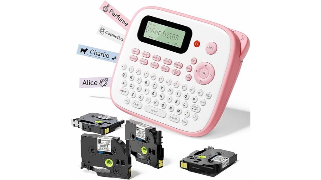 pink label maker tapes