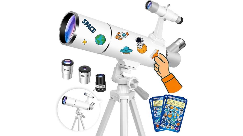 portable 80mm refractor telescope