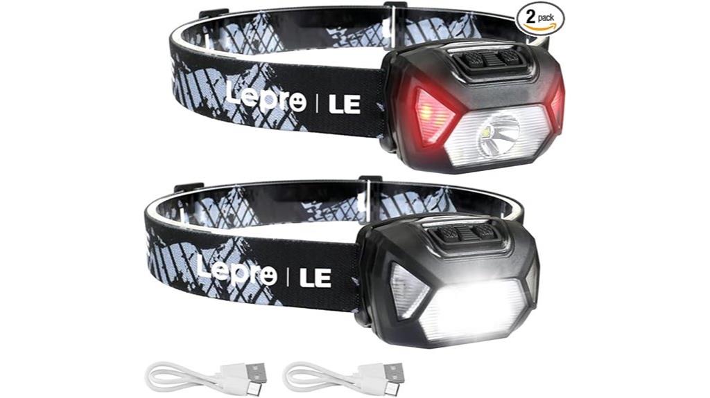 rechargeable led headlamp 6 modes