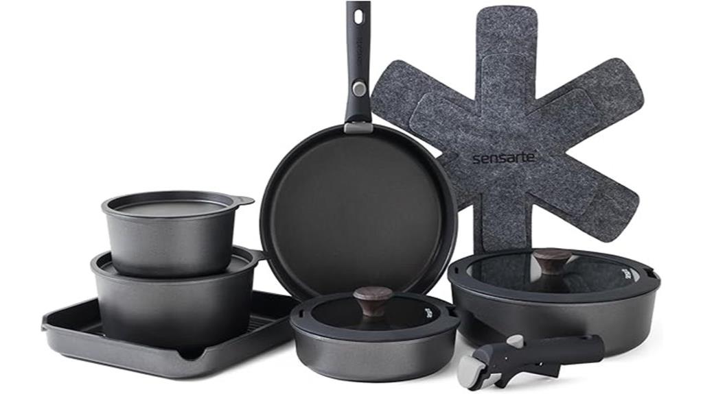 seventeen piece nonstick cookware