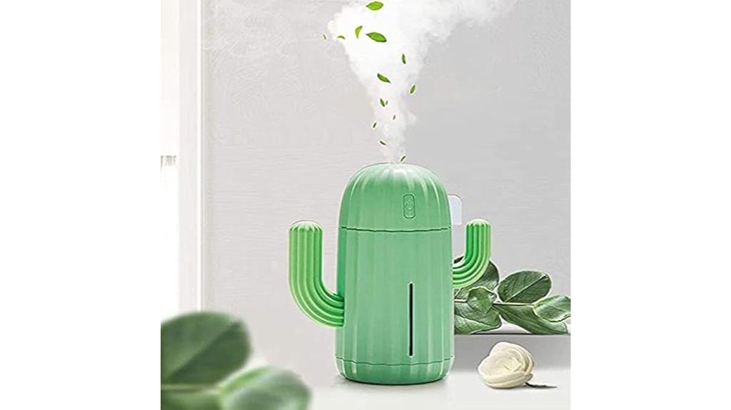 small cactus humidifier with light