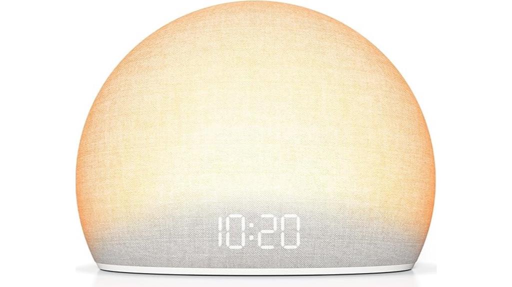 sunrise alarm clock with white noise