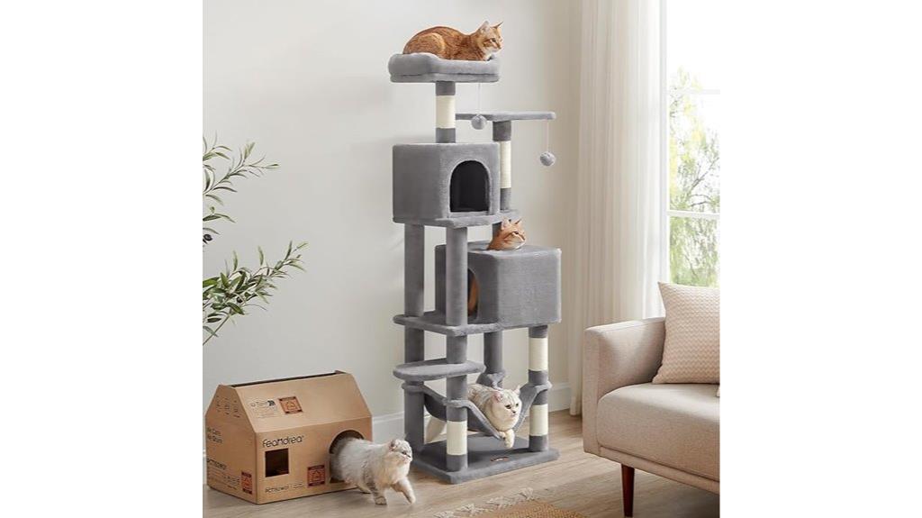tall cat tree with perches