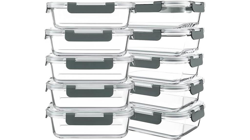 ten 30oz glass containers