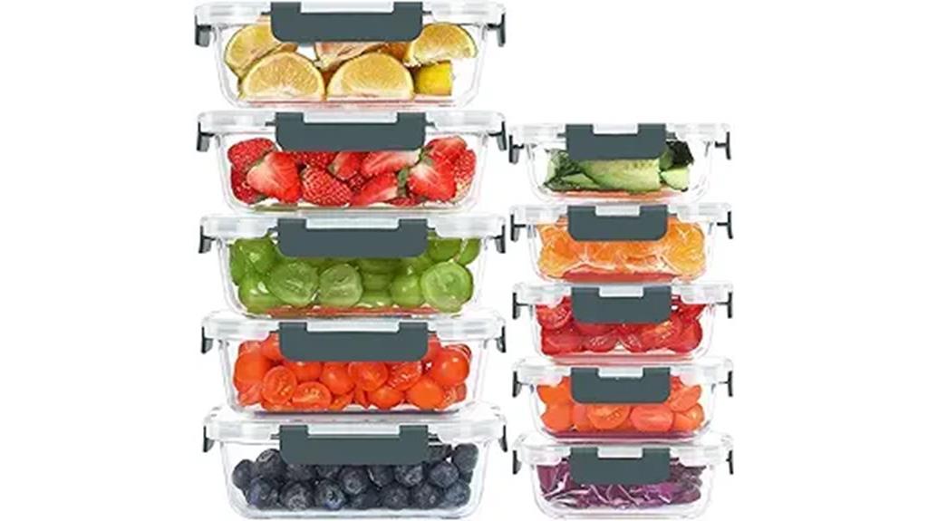ten glass container set