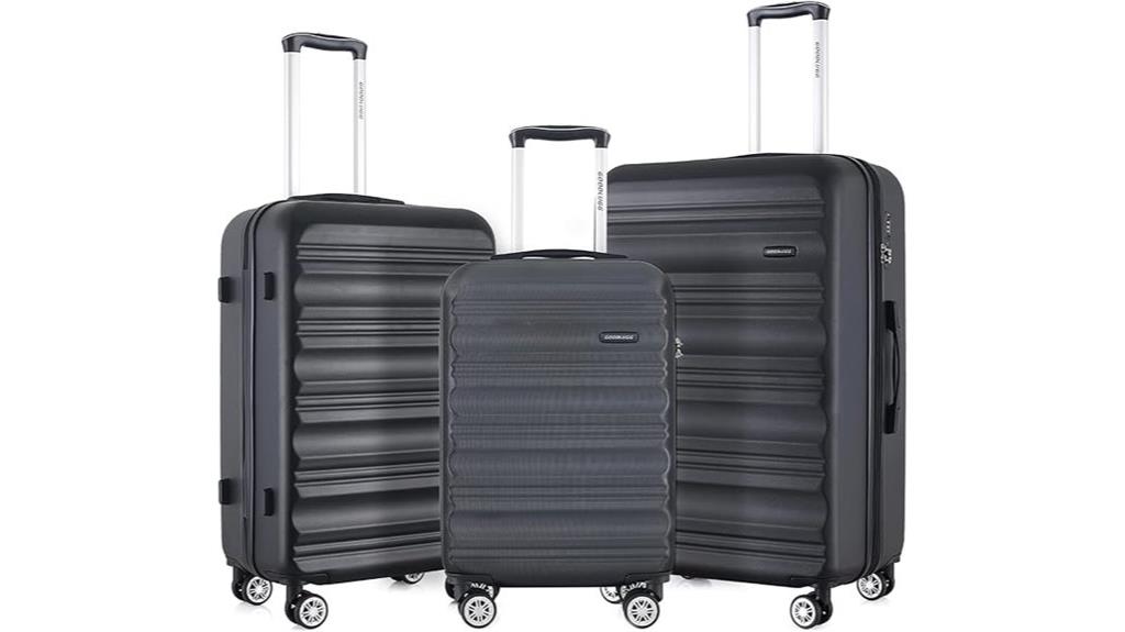 three piece spinner luggage