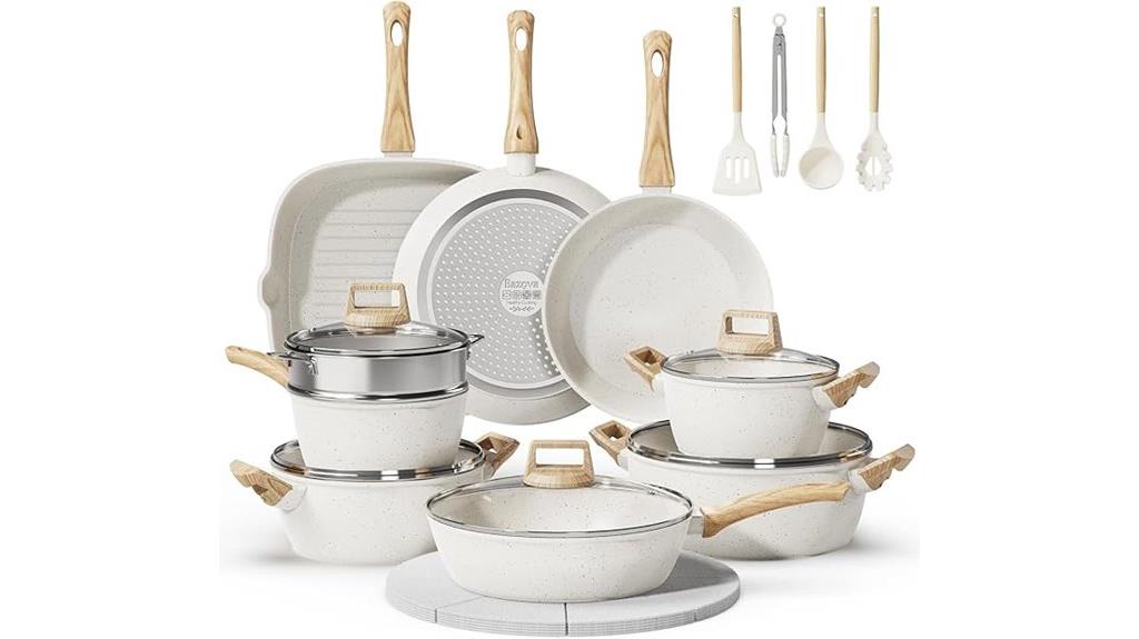 twenty four piece ceramic cookware