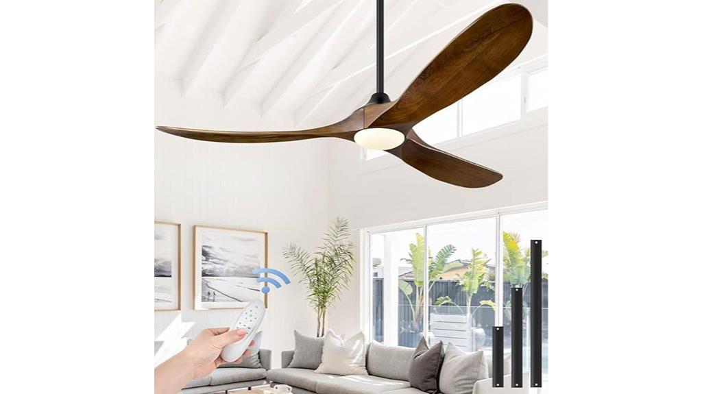 walnut wood ceiling fan