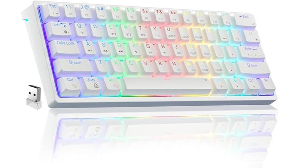 wireless white mechanical keyboard