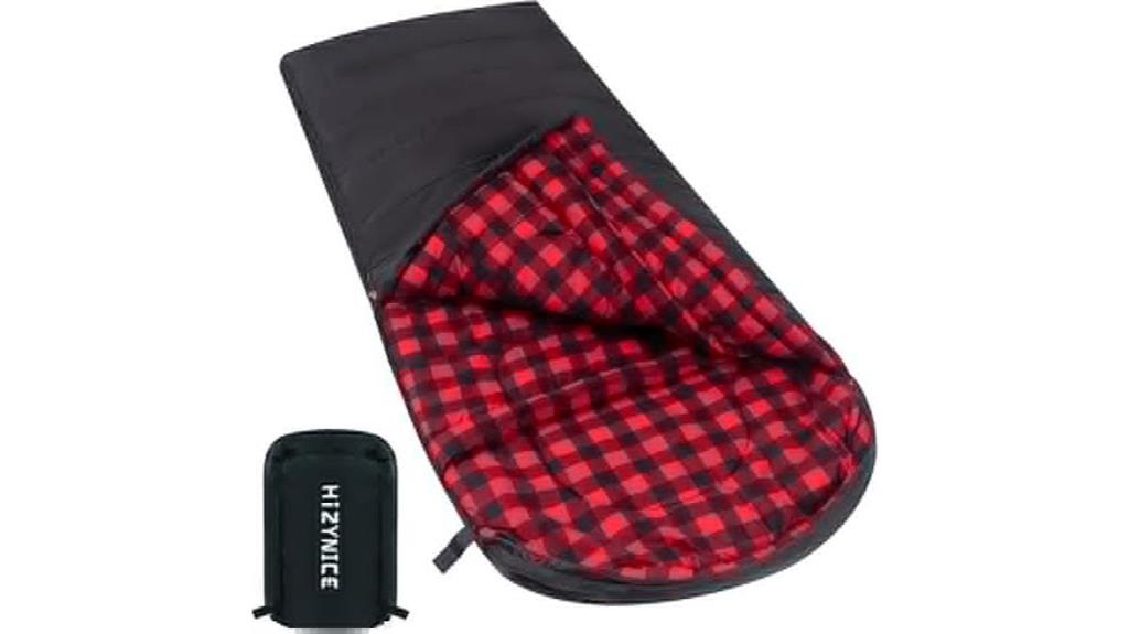 zero degree flannel sleeping bag