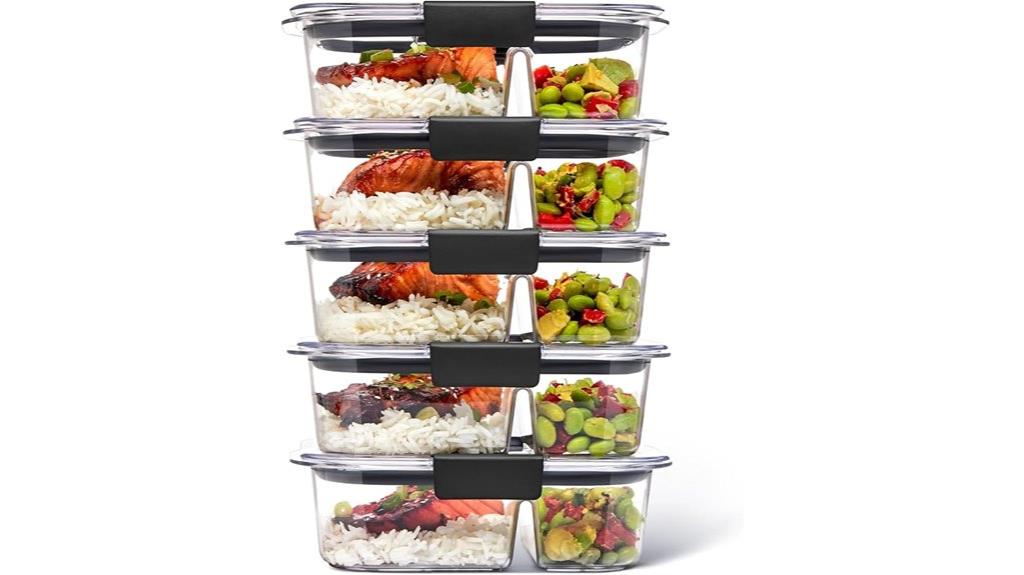 five pack durable meal containers