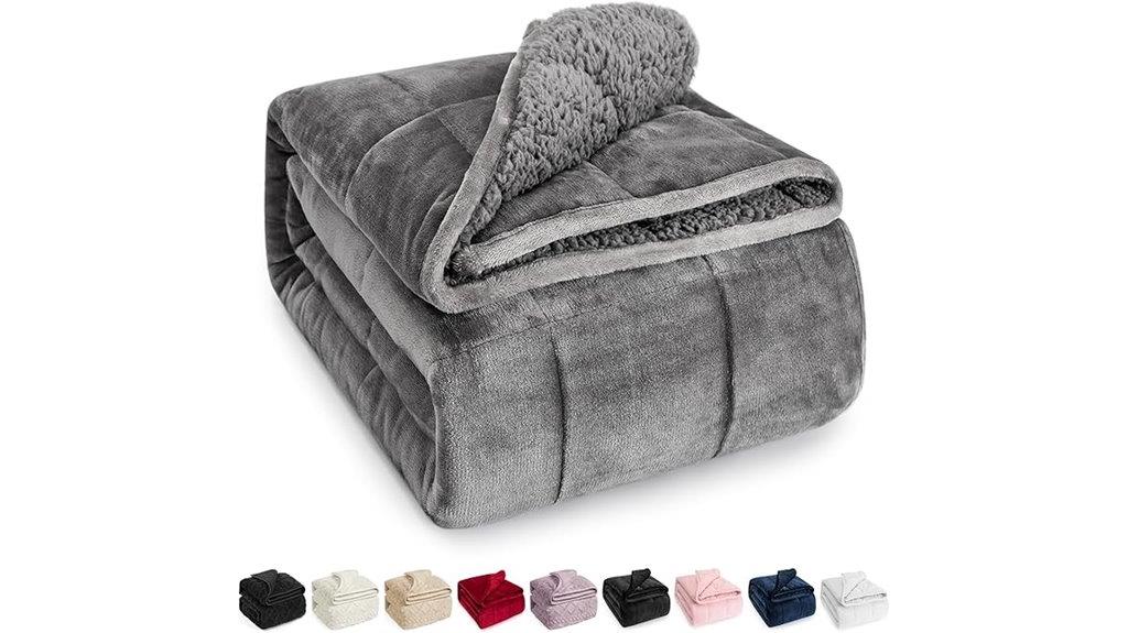 gray sherpa weighted blanket