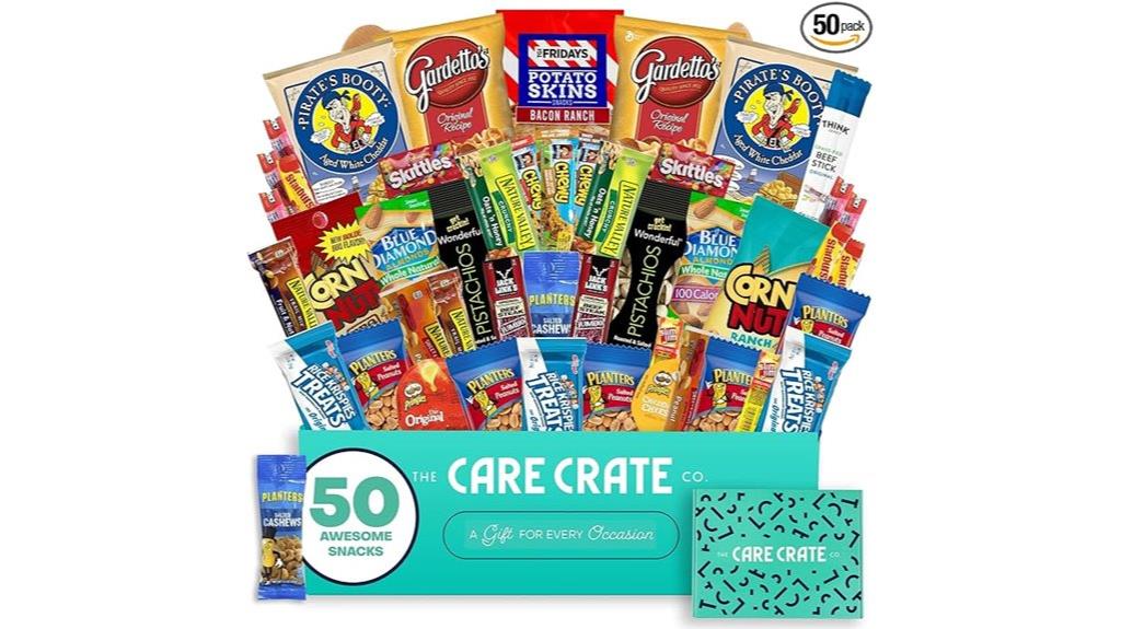 men s 50 piece snack care package