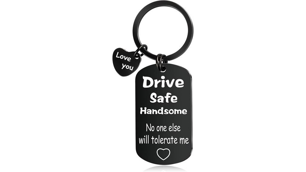 safety themed boyfriend keychain