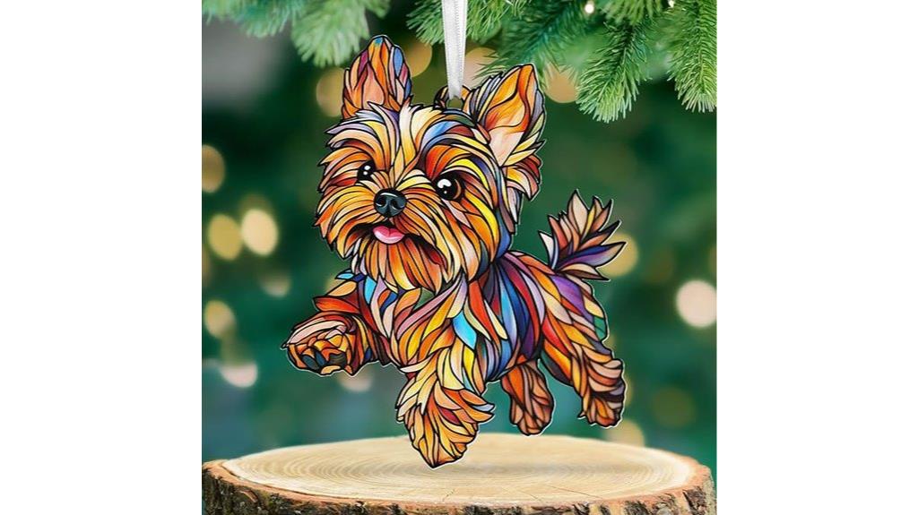 yorkie acrylic christmas decorations