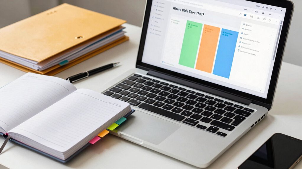 structured notes with color coding