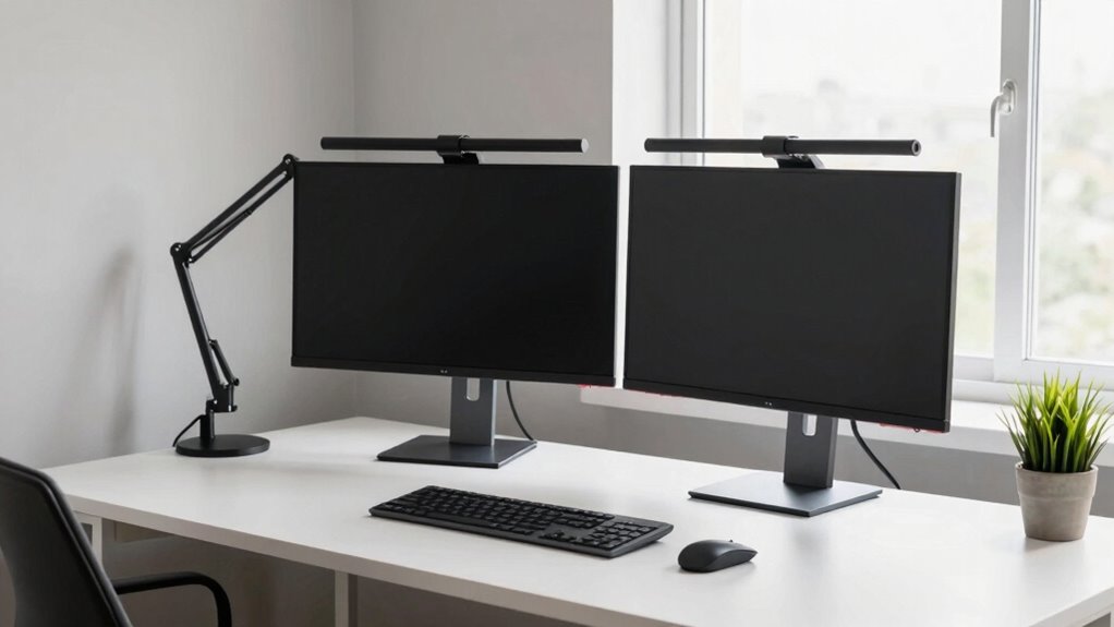 efficient dual monitor workspace