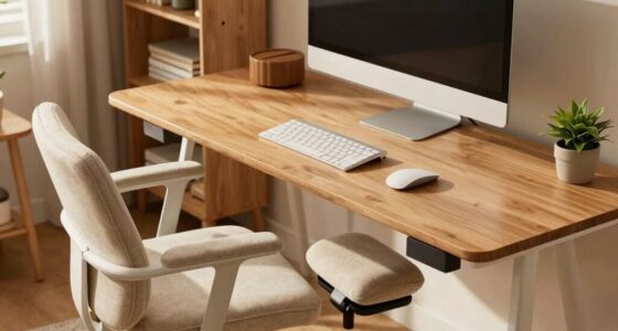 ergonomic support desk setup