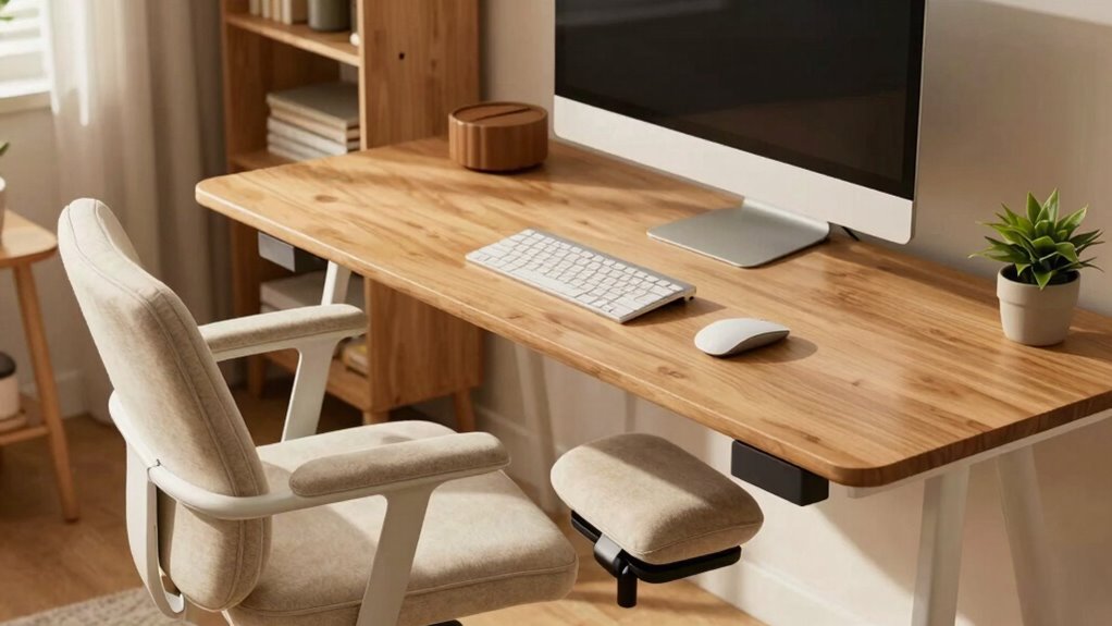ergonomic support desk setup