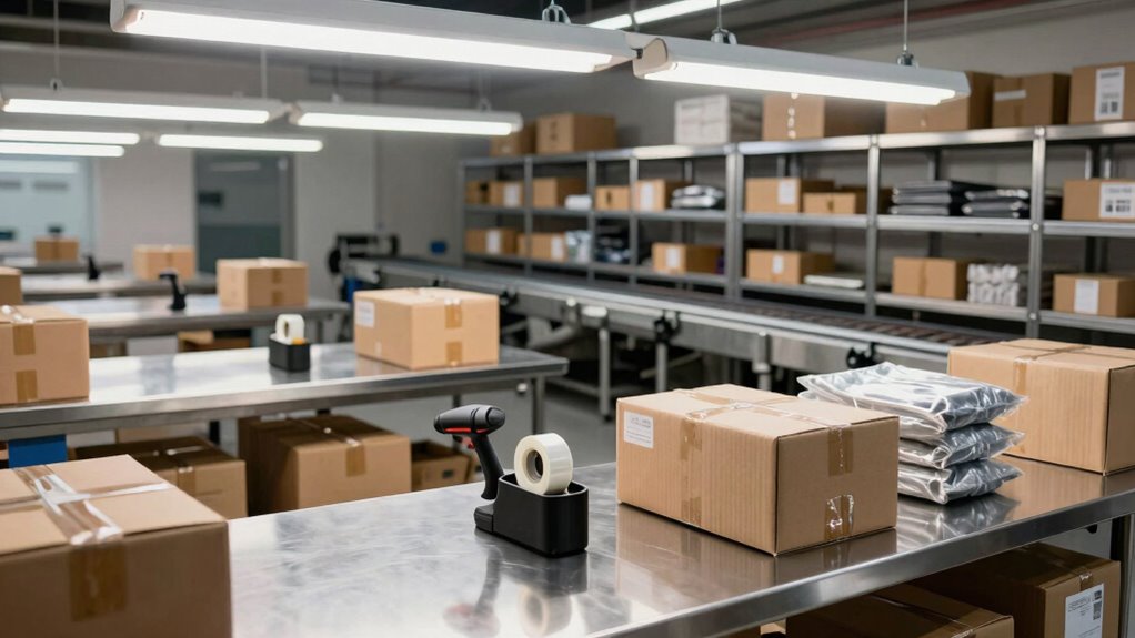 organized ergonomic shipping stations