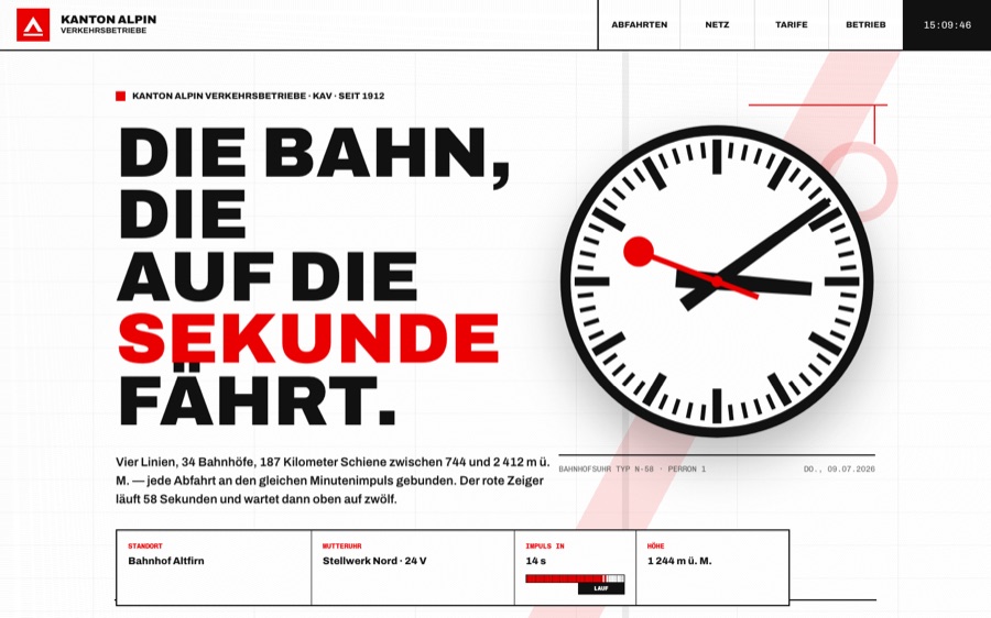 Kanton Alpin Verkehrsbetriebe — Auf die Sekunde
