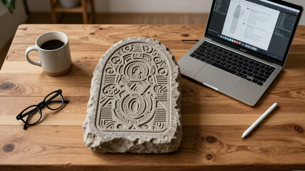 Revealing AI's Contribution To 'The Runestone Field' SVG Carving Art